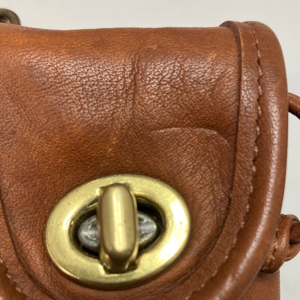 Coach Vintage Mini Backpack Charm Tan Leather Keychain Holder 7253 - Picture 10 of 11